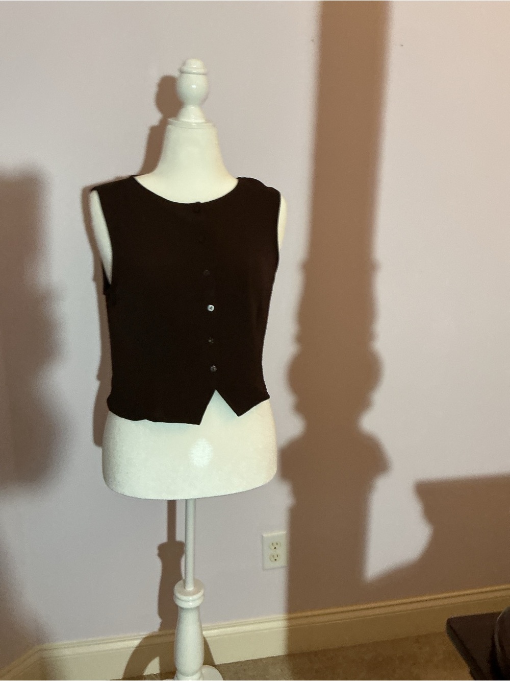 Urban Heritage Black Sleeveless Button-Front Top